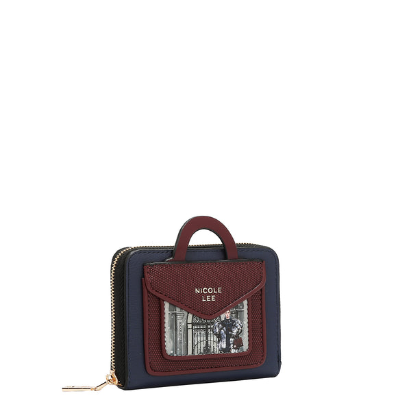 CARTERA COMPACTA PEQUEÑA CON CREMALLERA (MODA SNOWFLAKE)