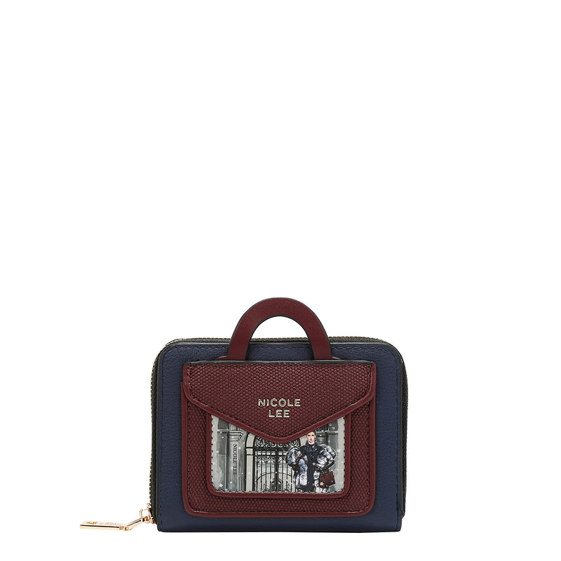 CARTERA COMPACTA PEQUEÑA CON CREMALLERA (MODA SNOWFLAKE)