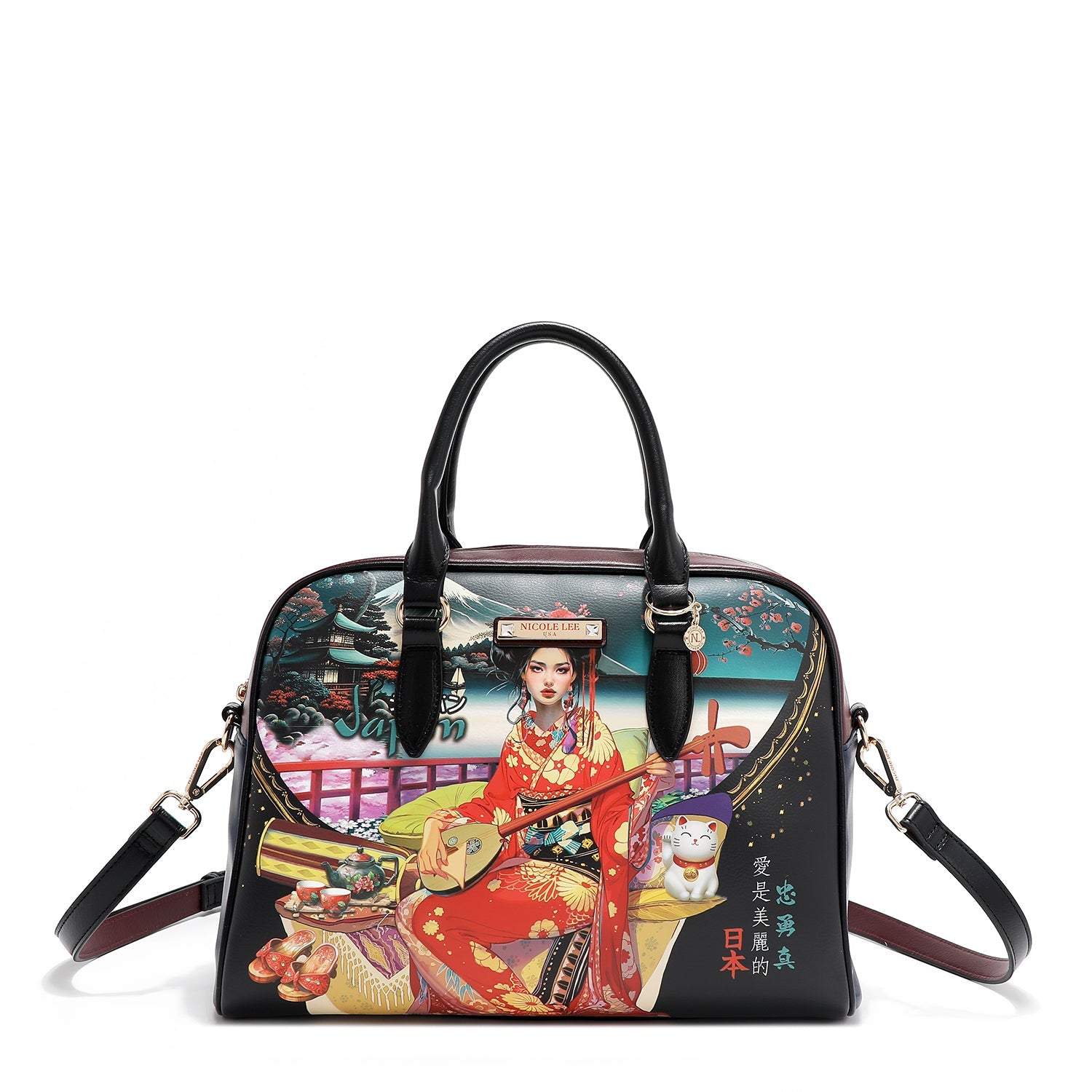 ENSEMBLE 3 PIÈCES (SAC À MAIN, SAC À BANDOULIÈRE, PORTEFEUILLE) (<tc>AKIKO LA BELLEZA</tc>)