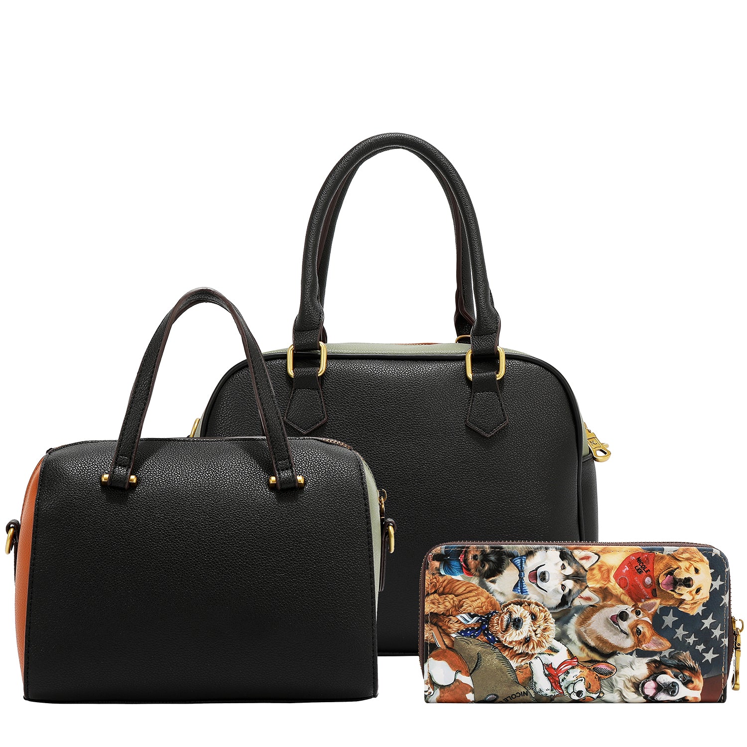 CONJUNTO DE 3 PIEZAS (BOLSO, BANDOLERA, CARTERA) (BEST SMILE)