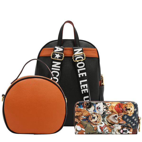 CONJUNTO DE 3 PIEZAS (MOCHILA, BANDOLERA, CARTERA) (BEST SMILE)