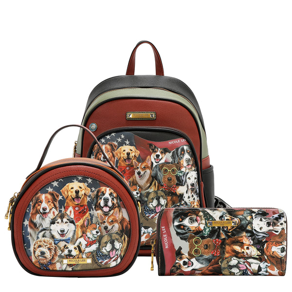 CONJUNTO DE 3 PIEZAS (MOCHILA, BANDOLERA, CARTERA) (BEST SMILE)