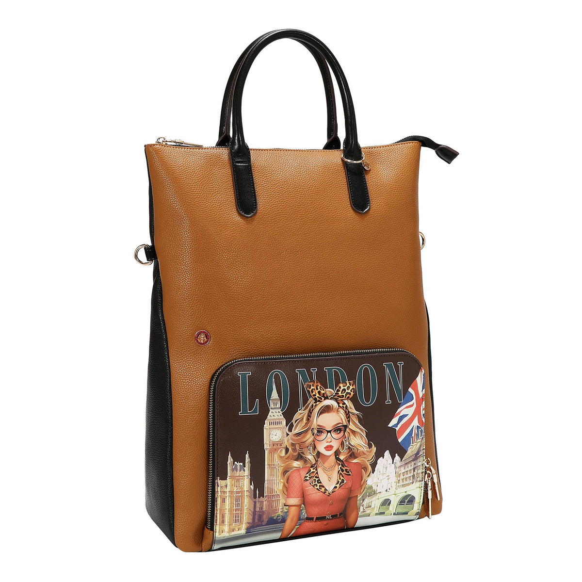 SET OF 5 PIECES (BACKPACK, SHOULDER BAG, NEEDLE BAG, PURSE AND CARD HOLDER) (LONDON EYE BROWN)