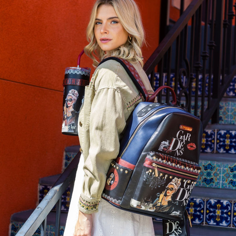 LARGE FASHIONABLE BACKPACK WITH USB CHARGING PORT AND BAG (<tc>LADIES NIGHT OUT</tc>)