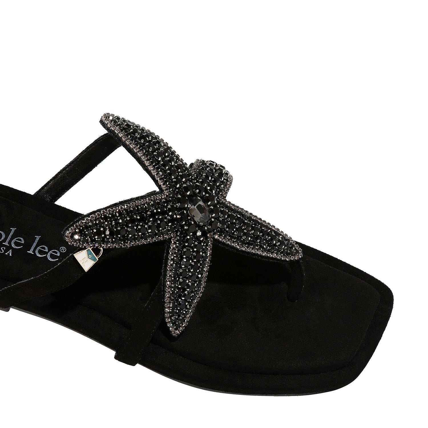 SANDALIAS DE DEDO CON ESTRELLA DE MAR (NEGRO)