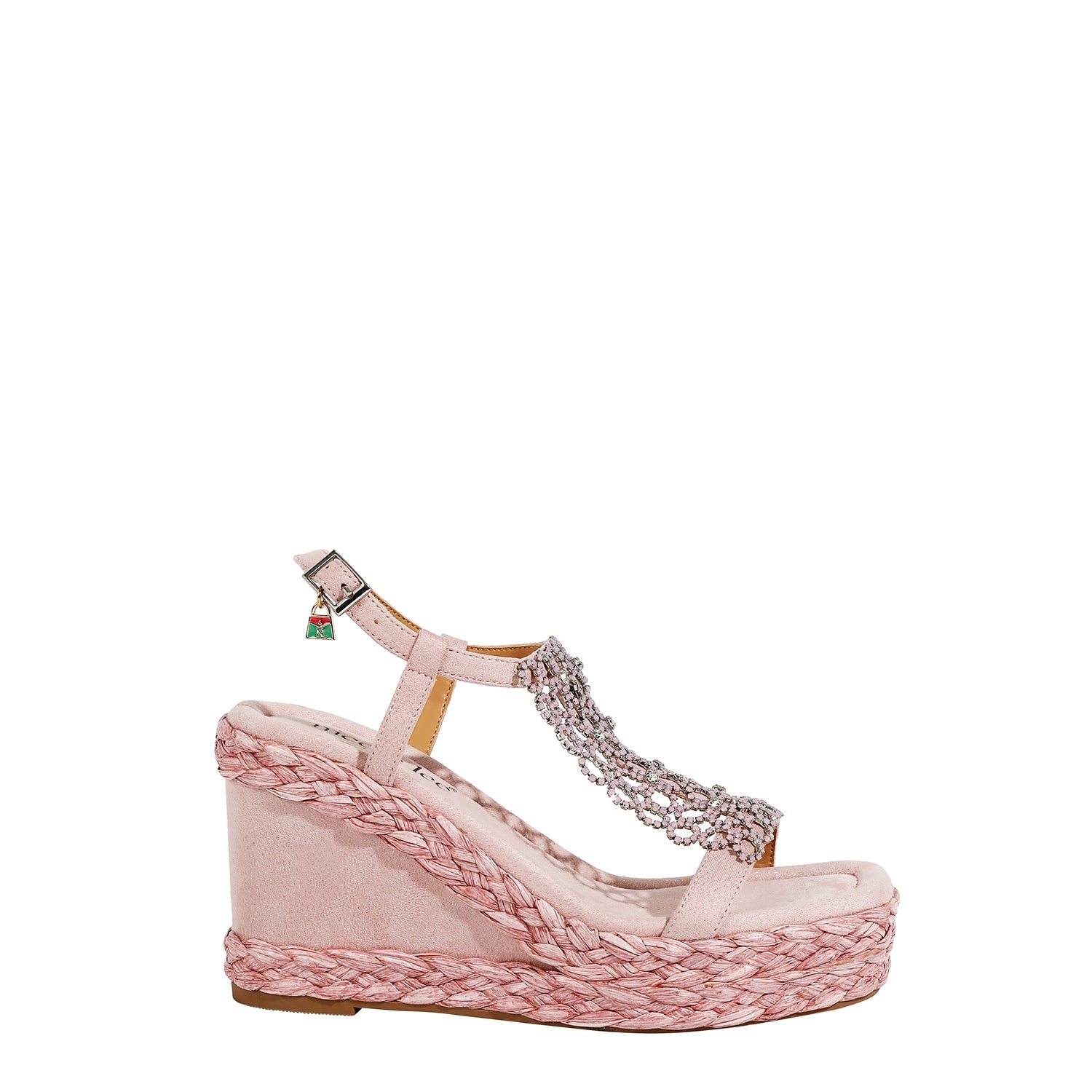 SANDALIA CON PLATAFORMA Y CADENA DE CRISTA (ROSA)