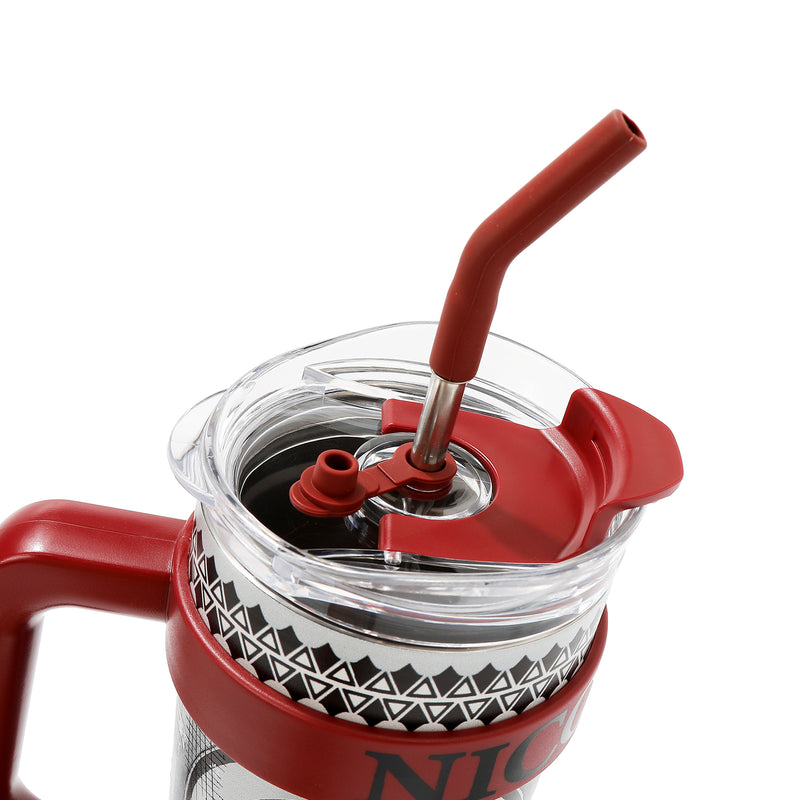 VASO CON ASA 1.2L CON DISEÑO (MODA SNOWFLAKE)