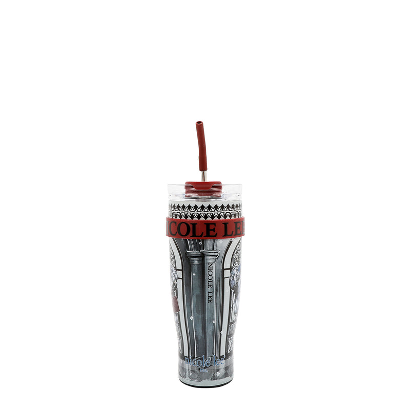 VASO CON ASA 1.2L CON DISEÑO (MODA SNOWFLAKE)