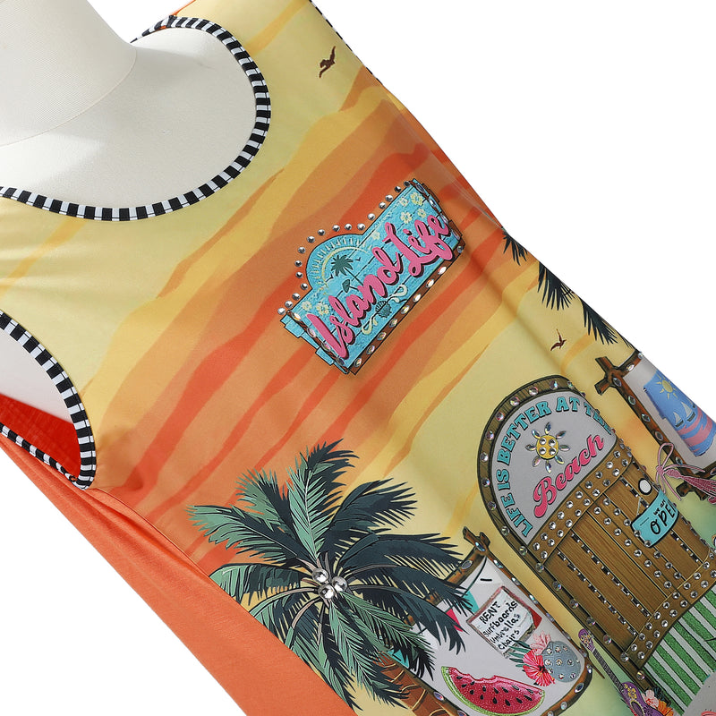 NICOLE LEE TUNICA TOP WITH SPARKLES (<tc>SUN & SAND</tc>)