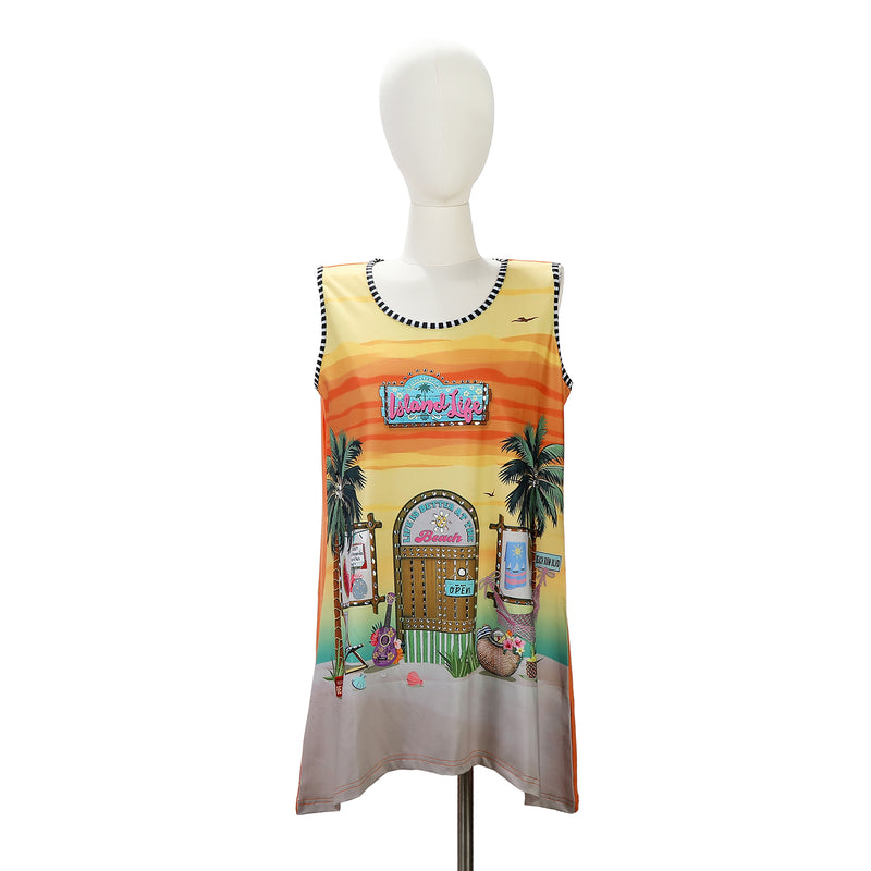 NICOLE LEE TUNICA TOP WITH SPARKLES (<tc>SUN & SAND</tc>)
