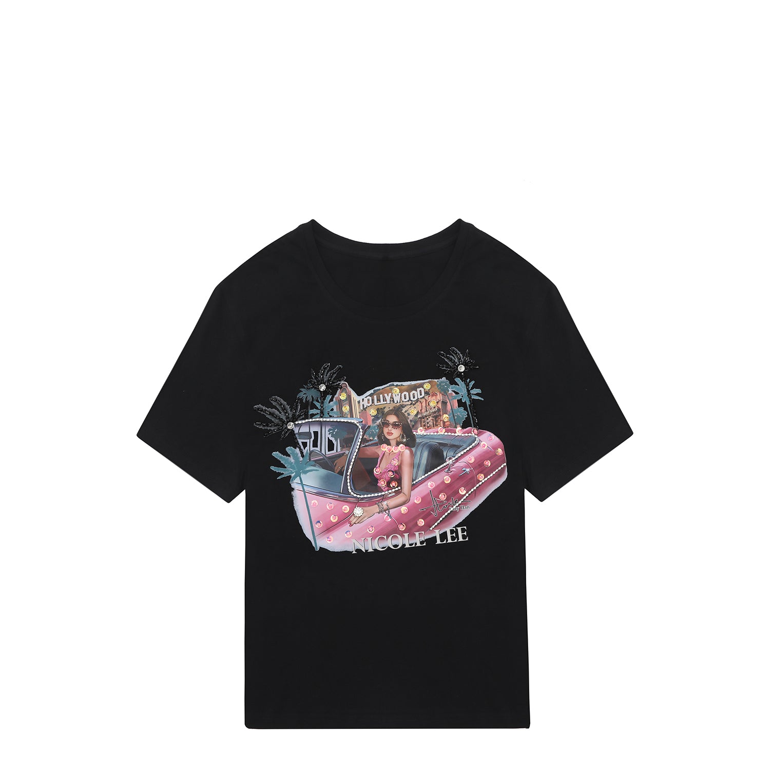 T-SHIRT MODE NICOLE LEE AVEC PAILLETTES (<tc>HOLLYWOOD DRIVE</tc>)