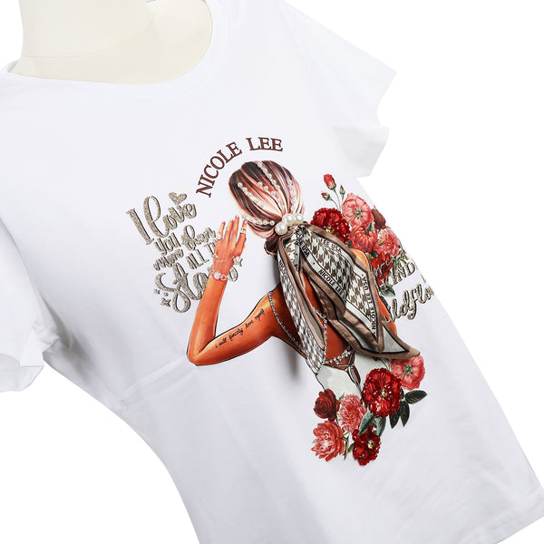 CAMISETA DE MODA NICOLE LEE CON BRILLOS (BLIND DATE)