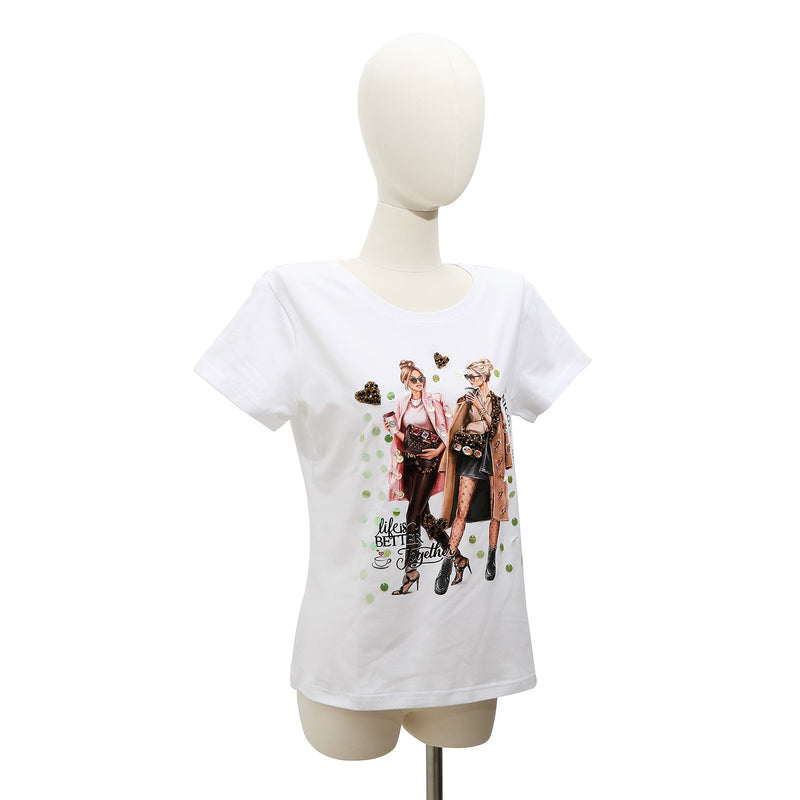 NICOLE LEE FASHION T-SHIRT WITH GLITTER (<tc>LADIES NIGHT OUT</tc>)