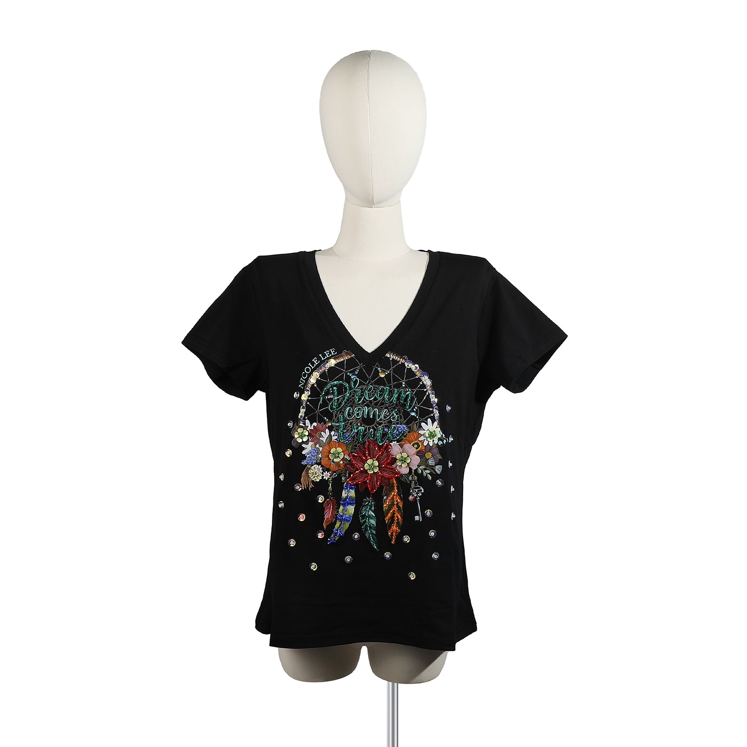 FASHION V-NECK T-SHIRT (<tc>DREAM COMES TRUE</tc> WHITE)