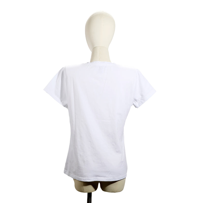 CAMISETA DE MODA CON CUELLO EN V (DREAM COMES TRUE NEGRO)
