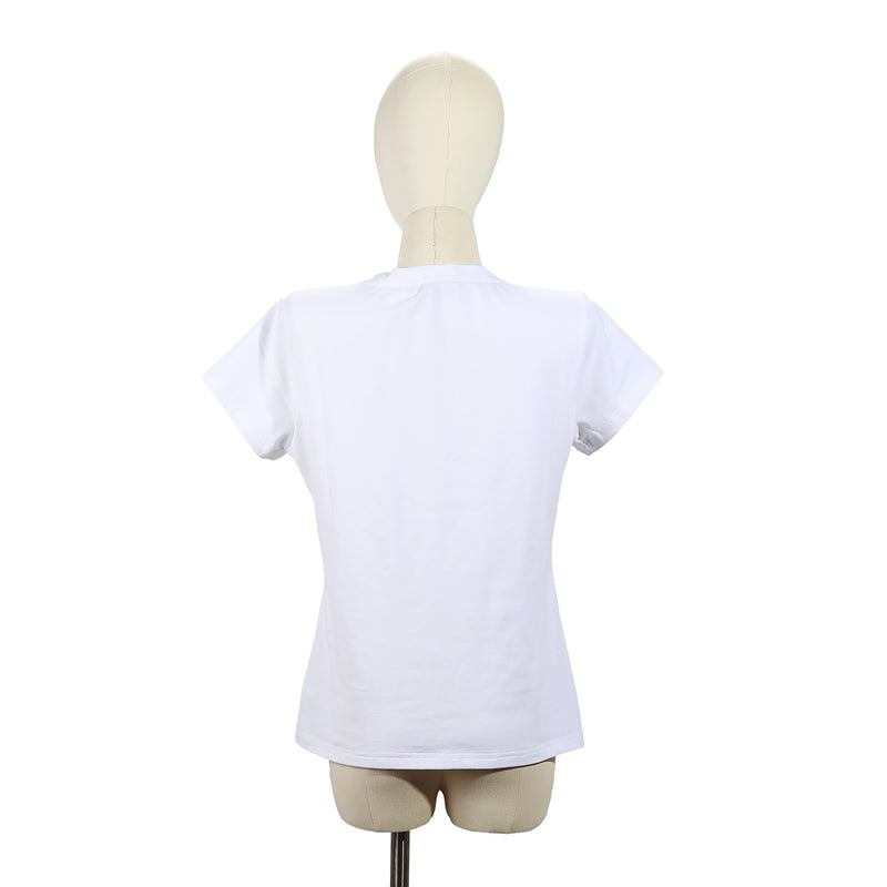 CAMISETA DE MODA CON CUELLO EN V (QUEEN CLEOPATRA BLANCO)