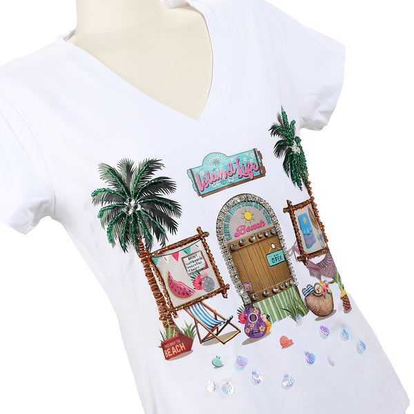 FASHION V-NECK T-SHIRT (<tc>SUN & SAND</tc>)