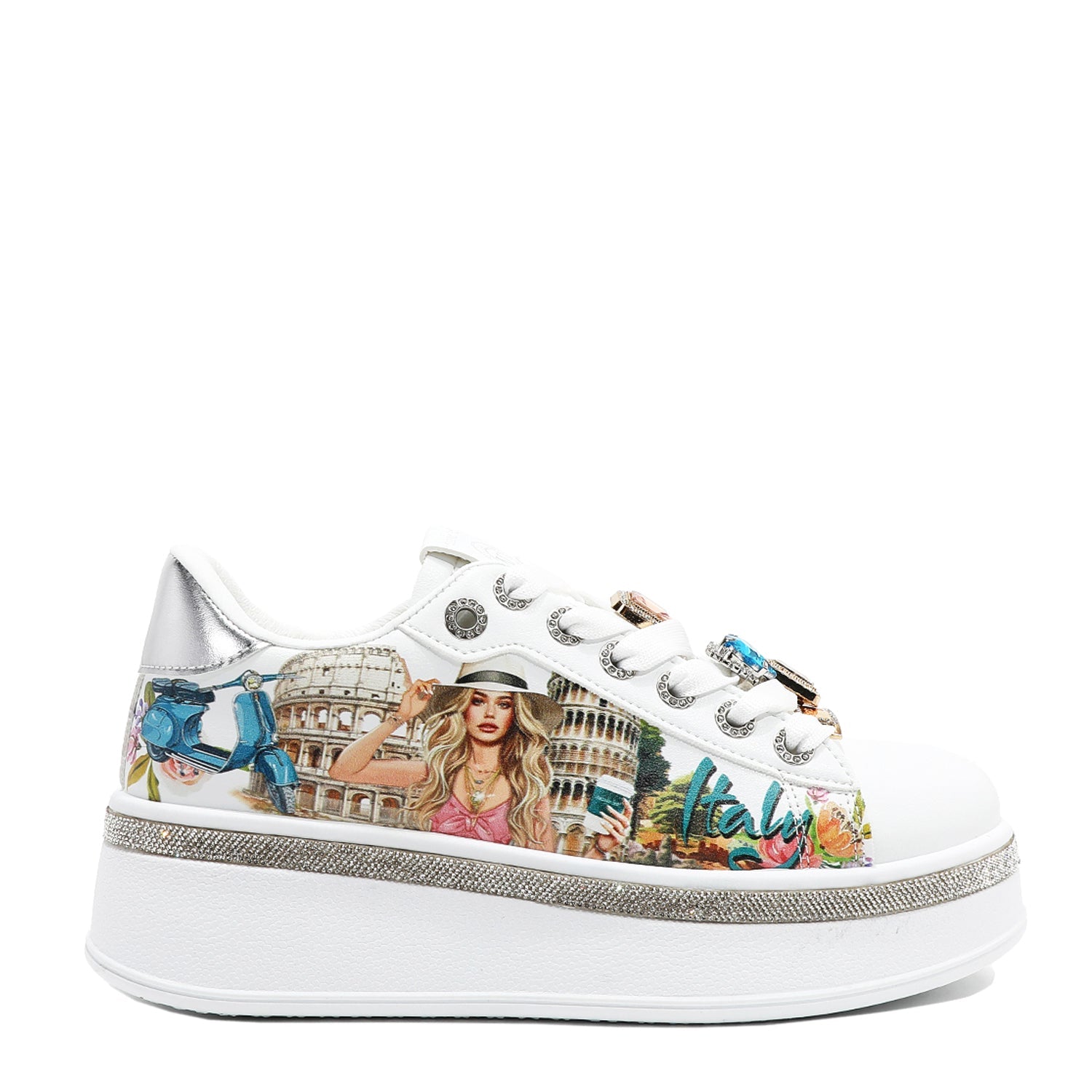 FASHION SNEAKERS WITH RHINESTONE (<tc>MARTHA TRAVELS ITALY</tc>)