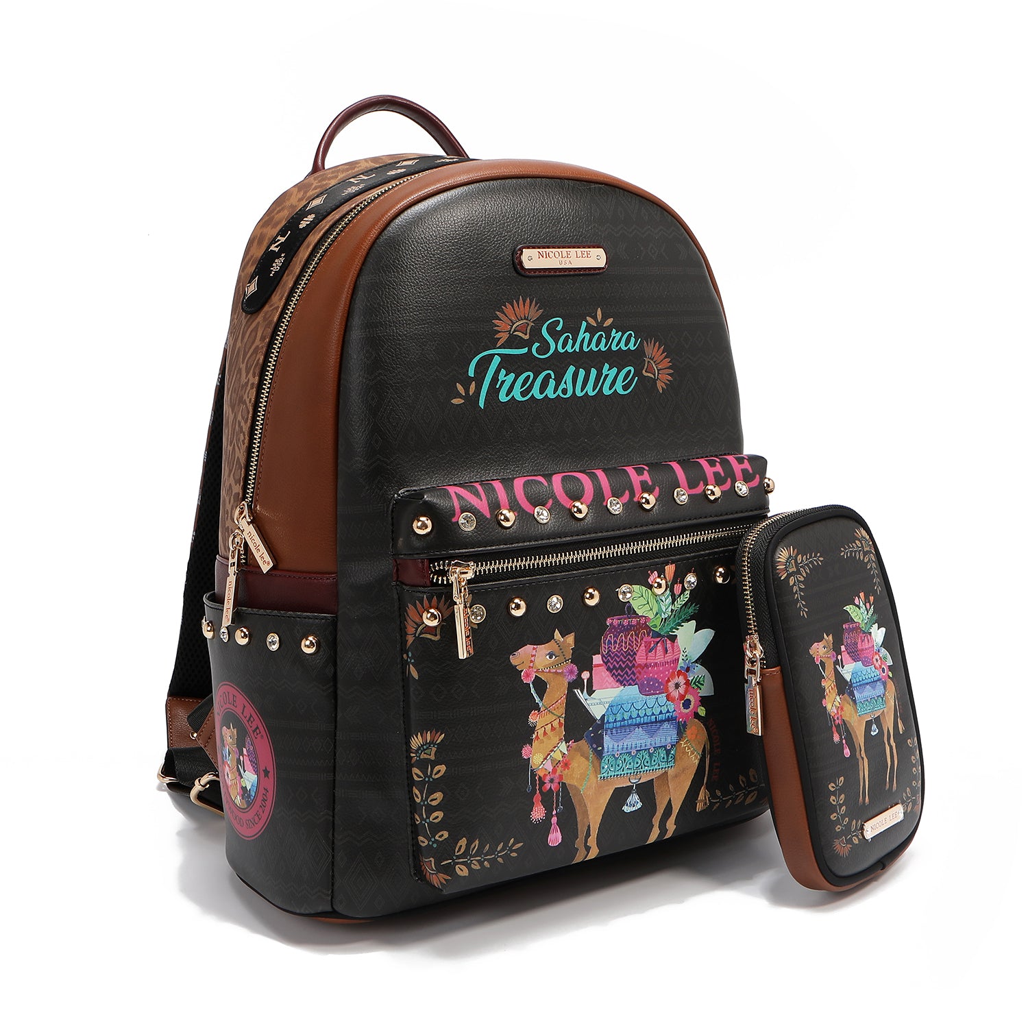 GRAND SAC À DOS À LA MODE AVEC PORT DE CHARGEMENT USB ET SAC (SAHARA TREASURE)