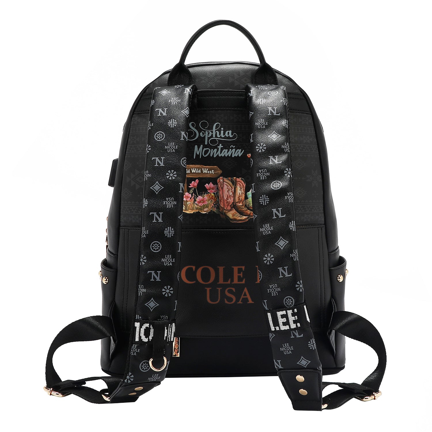 LARGE FASHION BACKPACK WITH USB CHARGING PORT AND BAG (<tc>SOFIA MONTANA</tc>)