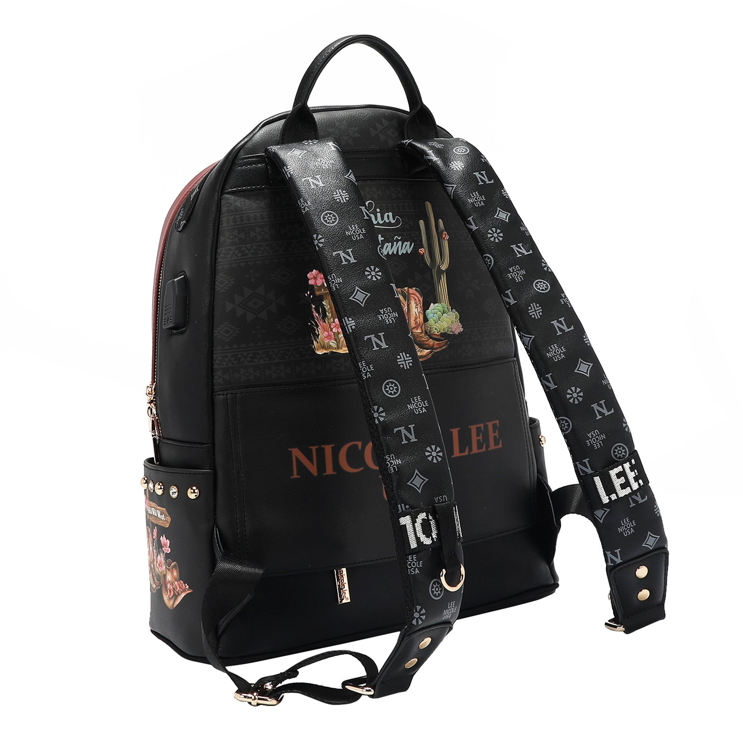 LARGE FASHION BACKPACK WITH USB CHARGING PORT AND BAG (<tc>SOFIA MONTANA</tc>)