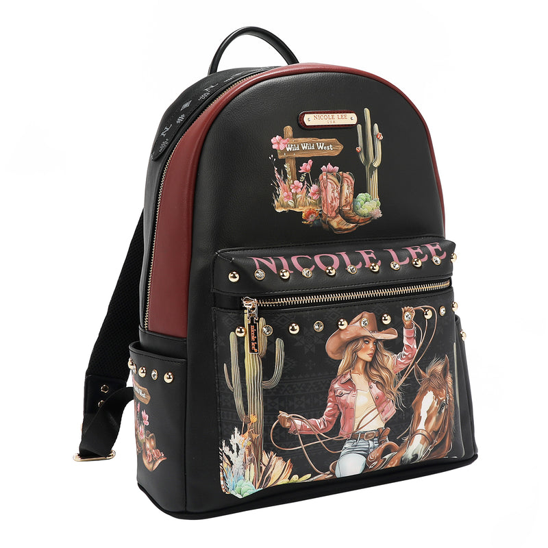 MOCHILA GRANDE DE MODA CON PUERTO DE CARGA USB Y BOLSA (SOFIA MONTANA)