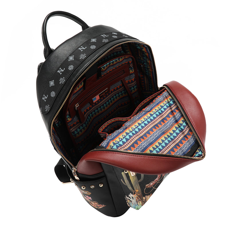 MOCHILA GRANDE DE MODA CON PUERTO DE CARGA USB Y BOLSA (SOFIA MONTANA)