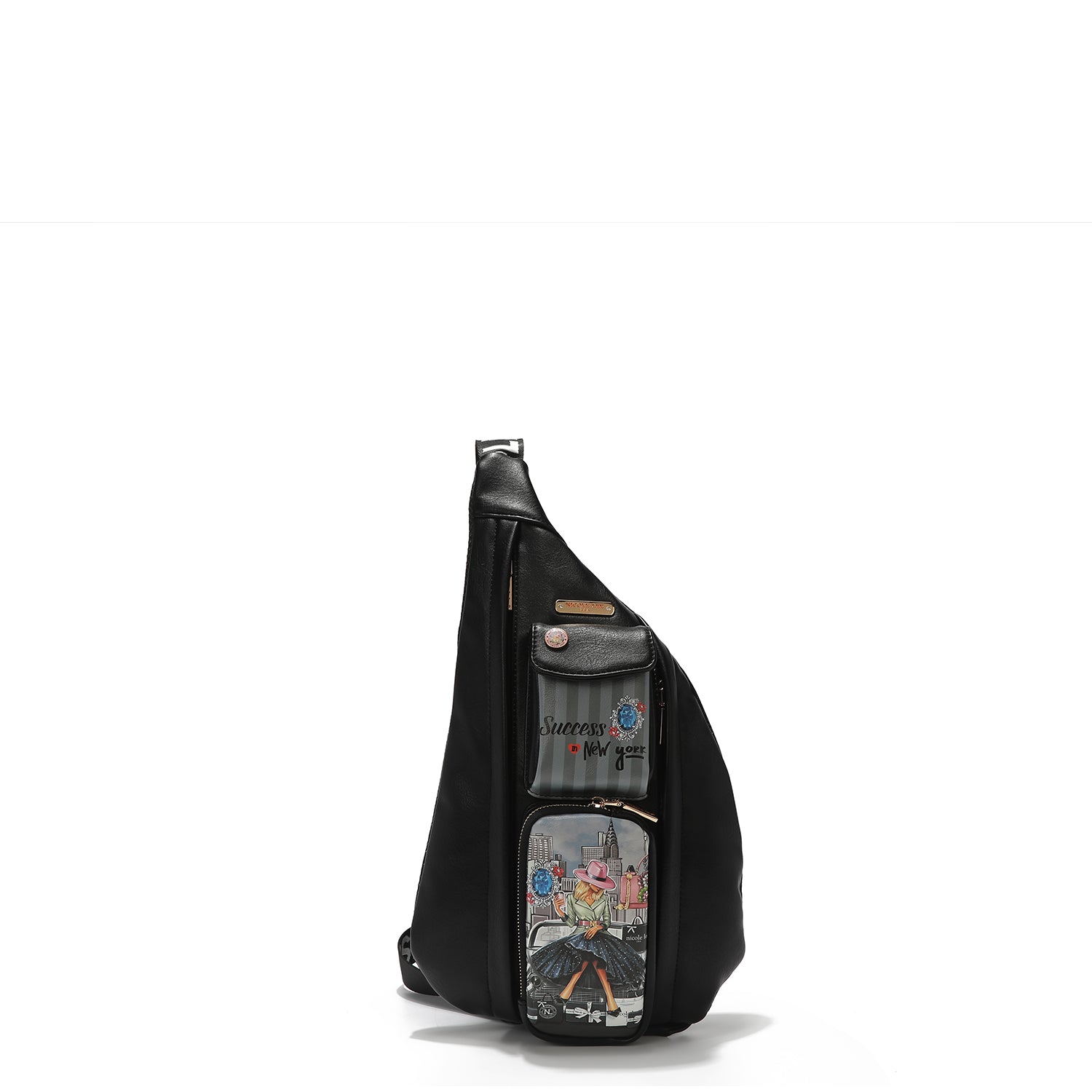 Cross backpack with outer pockets