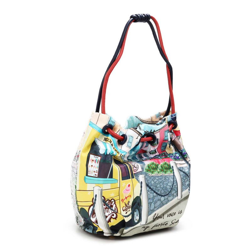 BOLSO DE NYLON SEQUIN "COZY STREET IN MILAN"