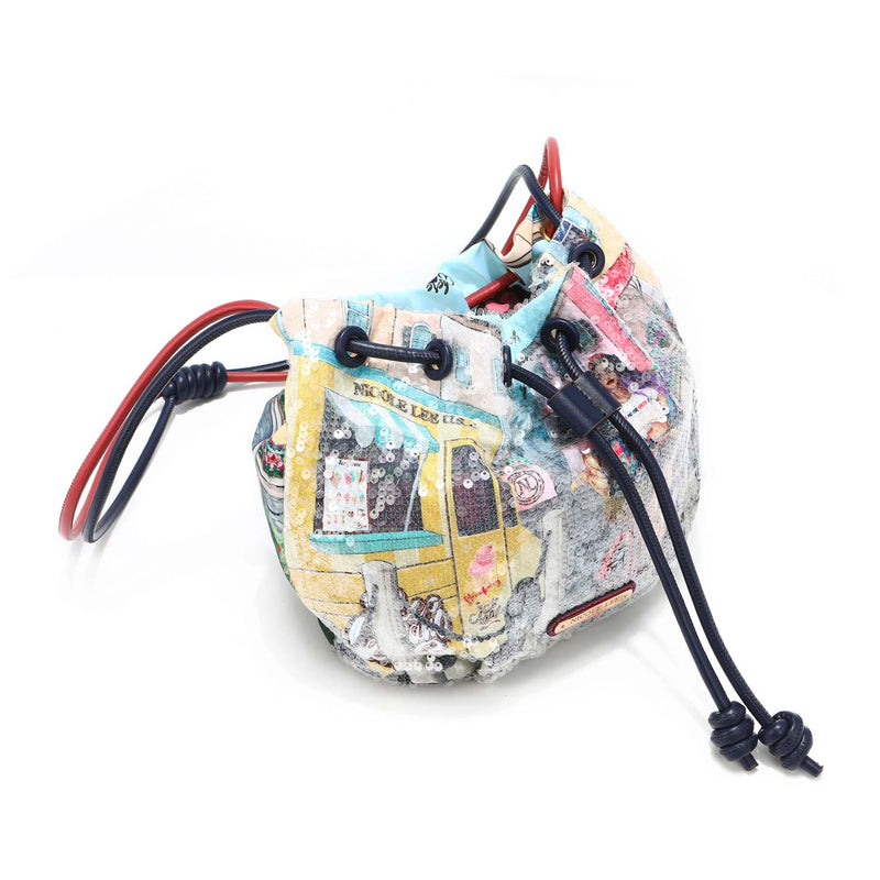 BOLSO DE NYLON SEQUIN "COZY STREET IN MILAN"