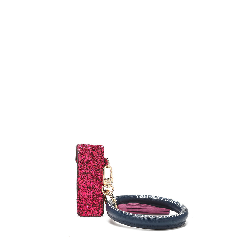 LLAVERO DE PULSERA CON ESTUCHE CON BRILLO PARA LABIAL