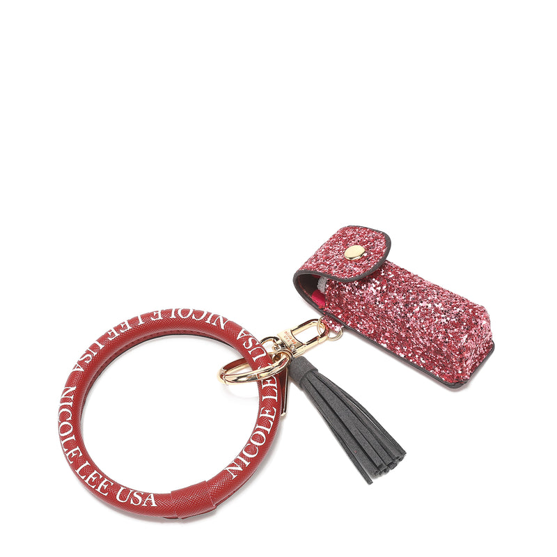 LLAVERO DE PULSERA CON ESTUCHE CON BRILLO PARA LABIAL