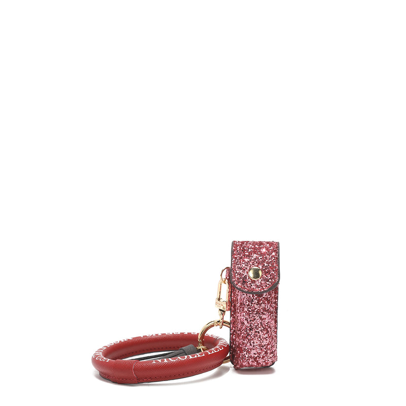 LLAVERO DE PULSERA CON ESTUCHE CON BRILLO PARA LABIAL