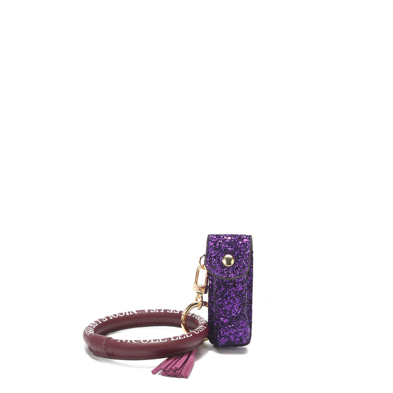 LLAVERO DE PULSERA CON ESTUCHE CON BRILLO PARA LABIAL