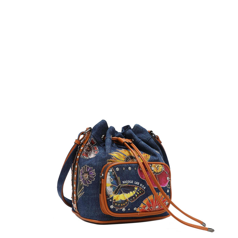 BOLSO BUCKET BUTTER-FLOWER DE DENIM