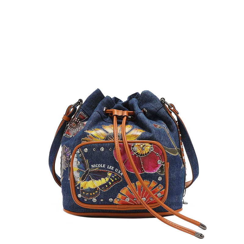 BOLSO BUCKET BUTTER-FLOWER DE DENIM