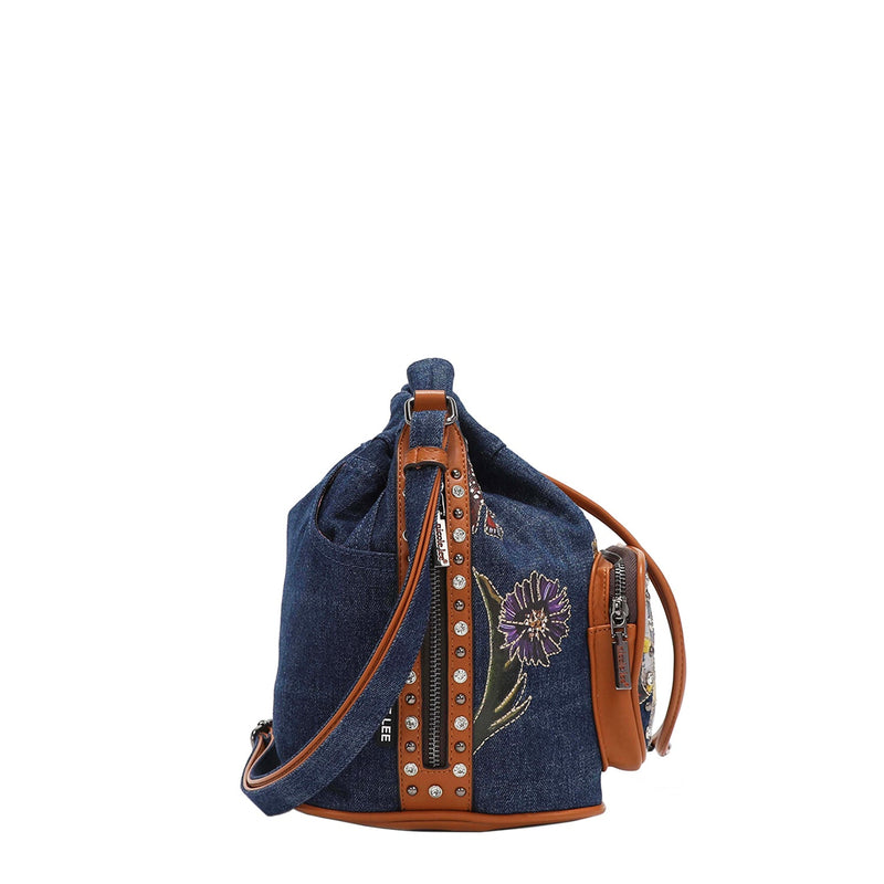 BOLSO BUCKET BUTTER-FLOWER DE DENIM