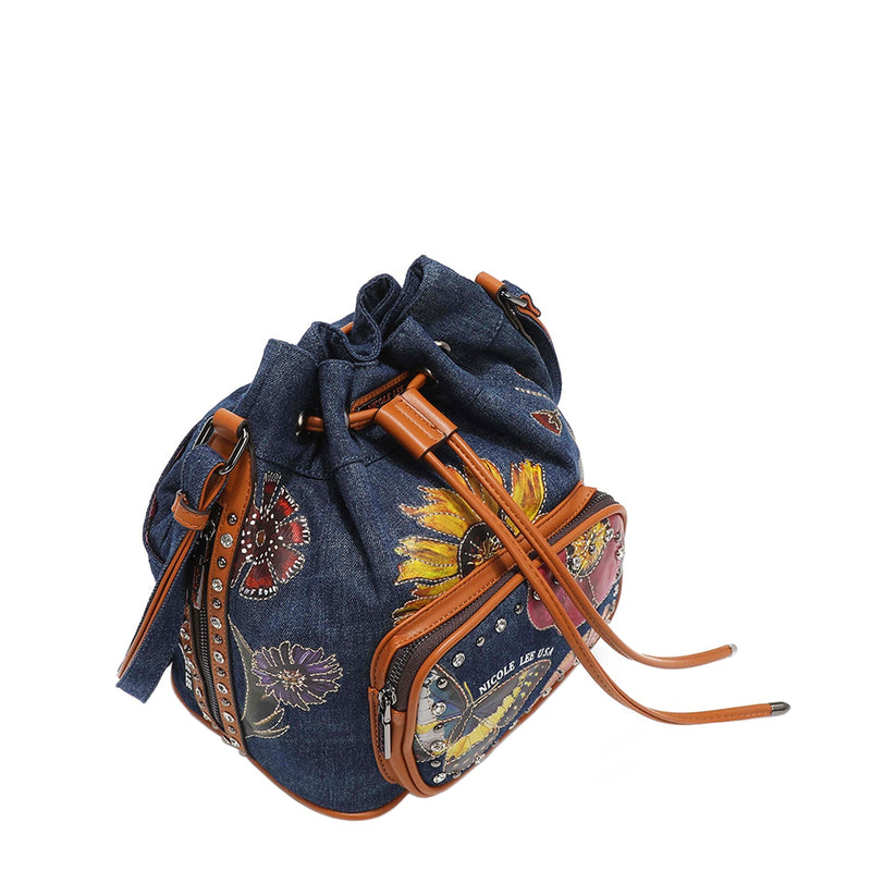 BOLSO BUCKET BUTTER-FLOWER DE DENIM