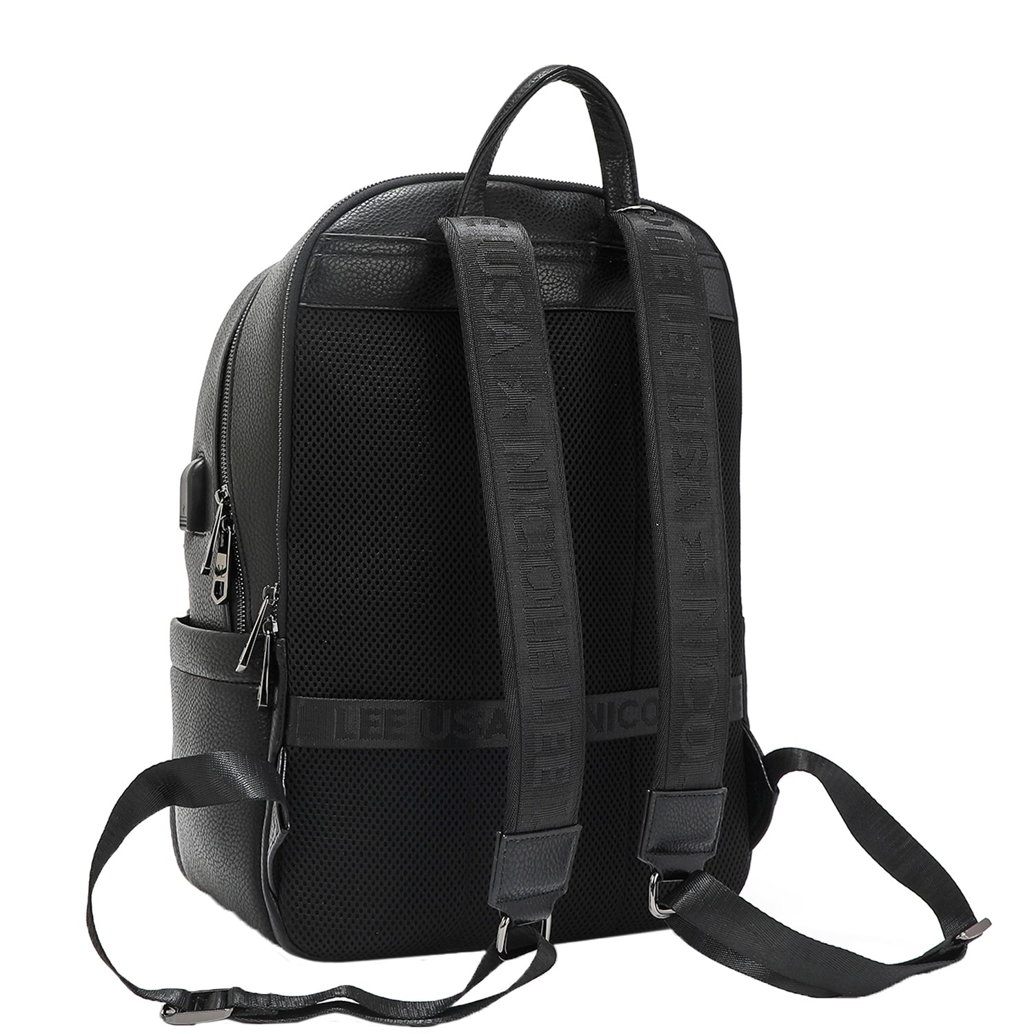 MEN'S BLACK BACKPACK WITH USB CHARGING PORT