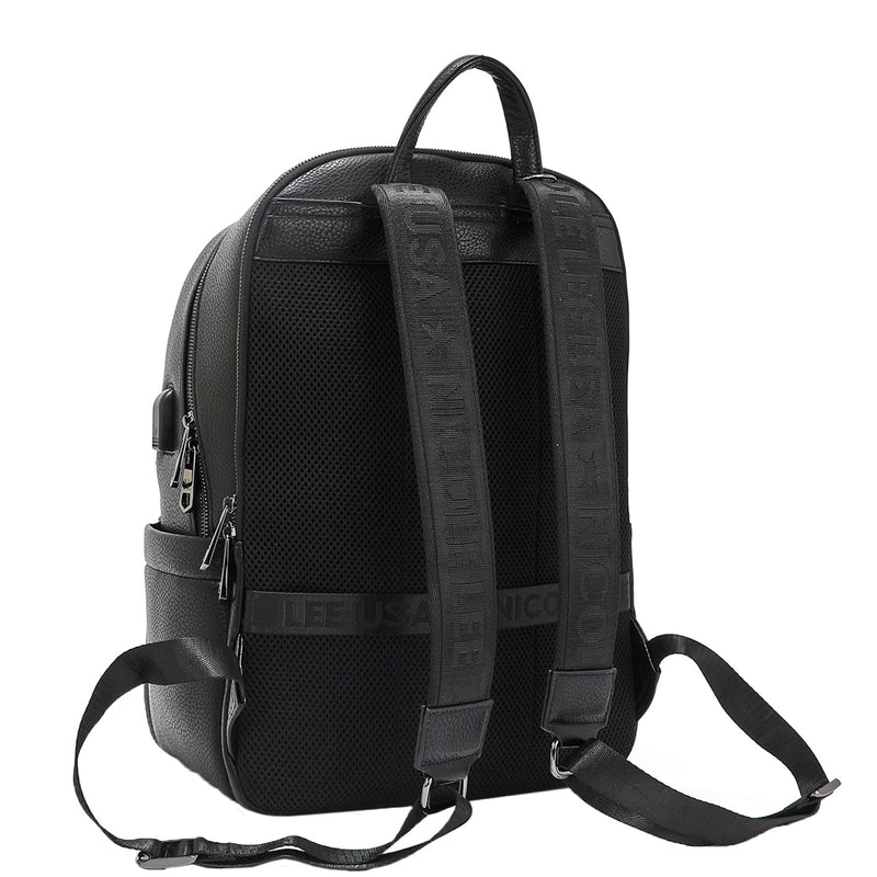 MOCHILA NEGRA CON PUERTO DE CARGA USB DE HOMBRE