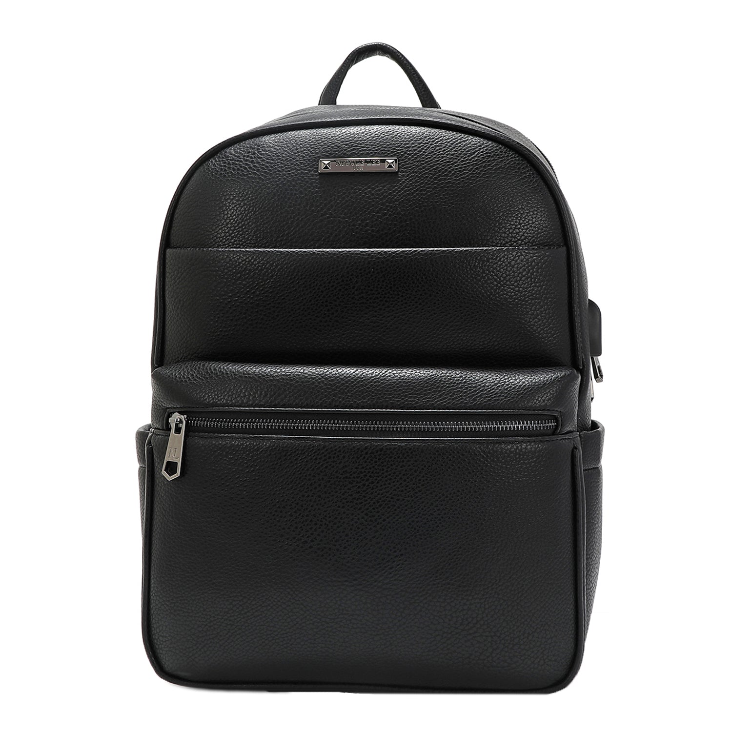 MEN'S BLACK BACKPACK WITH USB CHARGING PORT