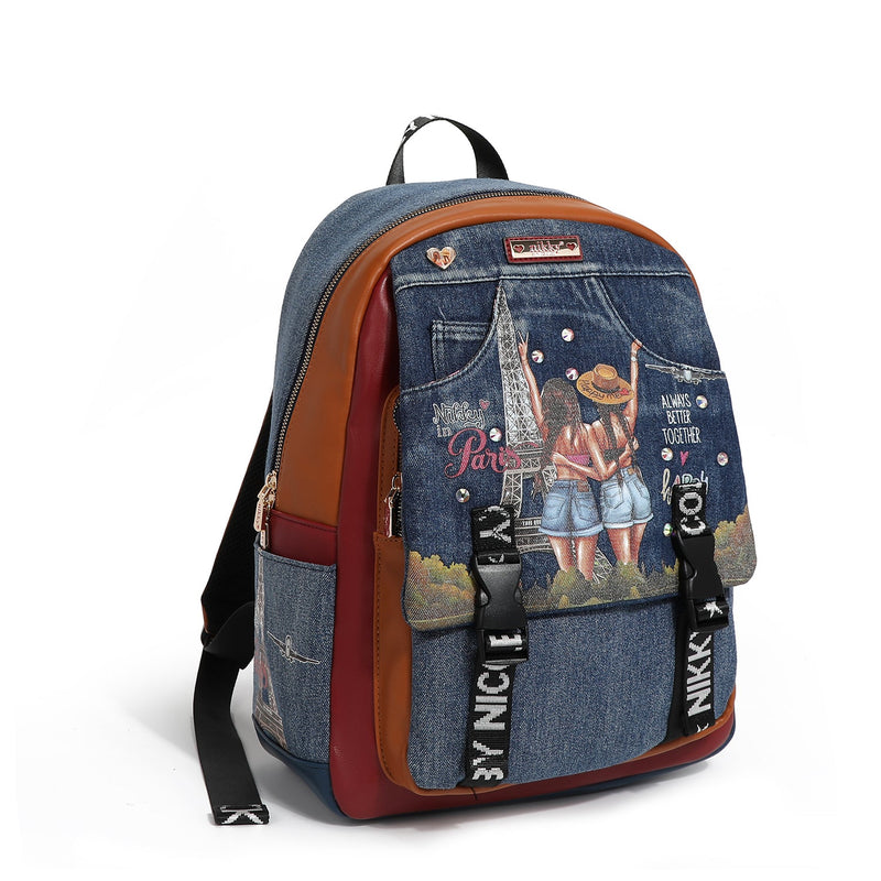 LARGE BACKPACK WITH FLAP <tc>Denim</tc>