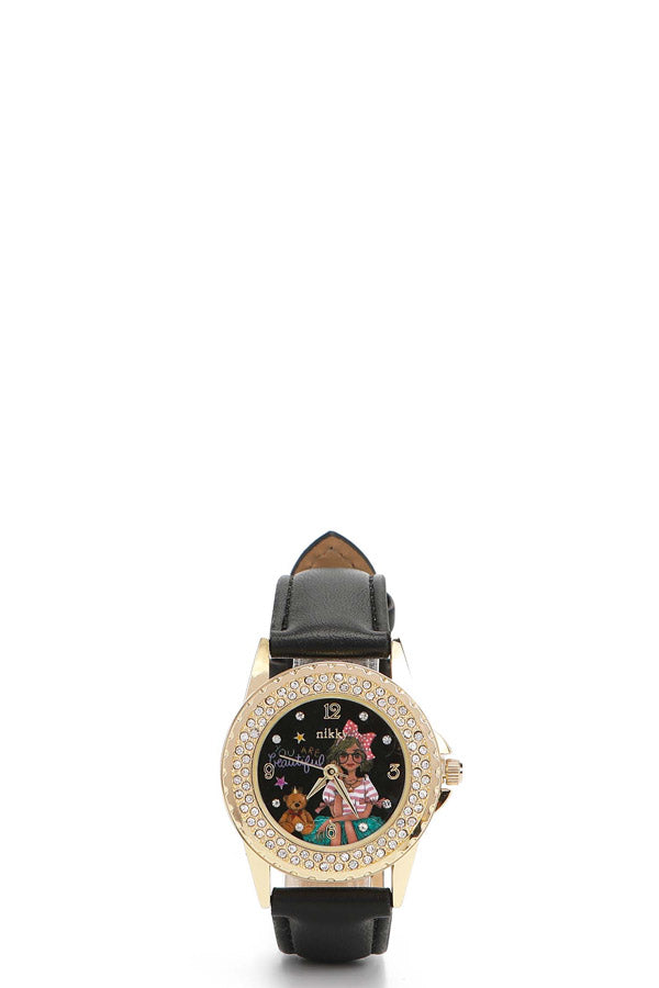 RELOJ MEDIANO DOBLE DIAMANTE "SIDNEY"