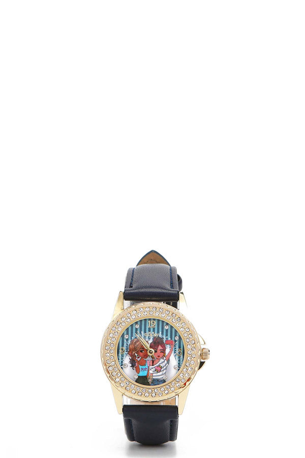 RELOJ MEDIANO DOBLE DIAMANTE "SIDNEY"