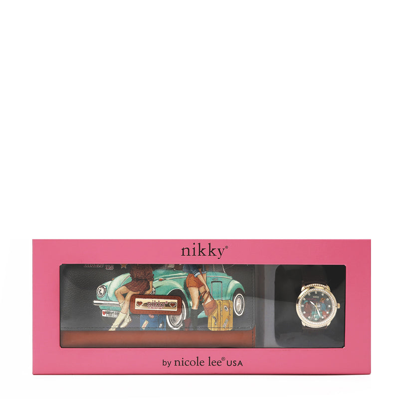 JUEGO NIKKY DE 2 PIEZAS (BILLETERA, RELOJ)