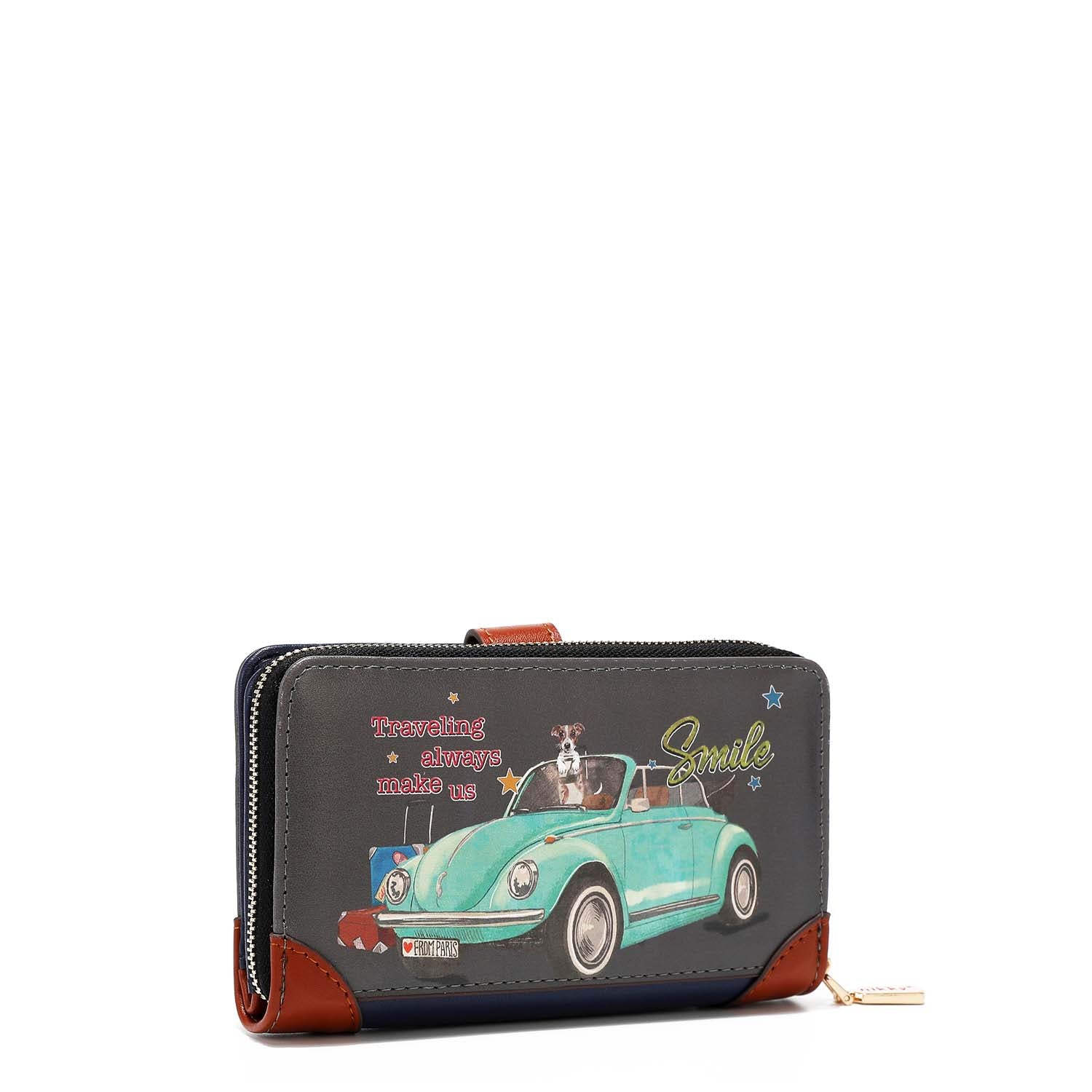 LARGE WALLET WITH DOUBLE CLOSURE PURSE <tc>NIKKY</tc>