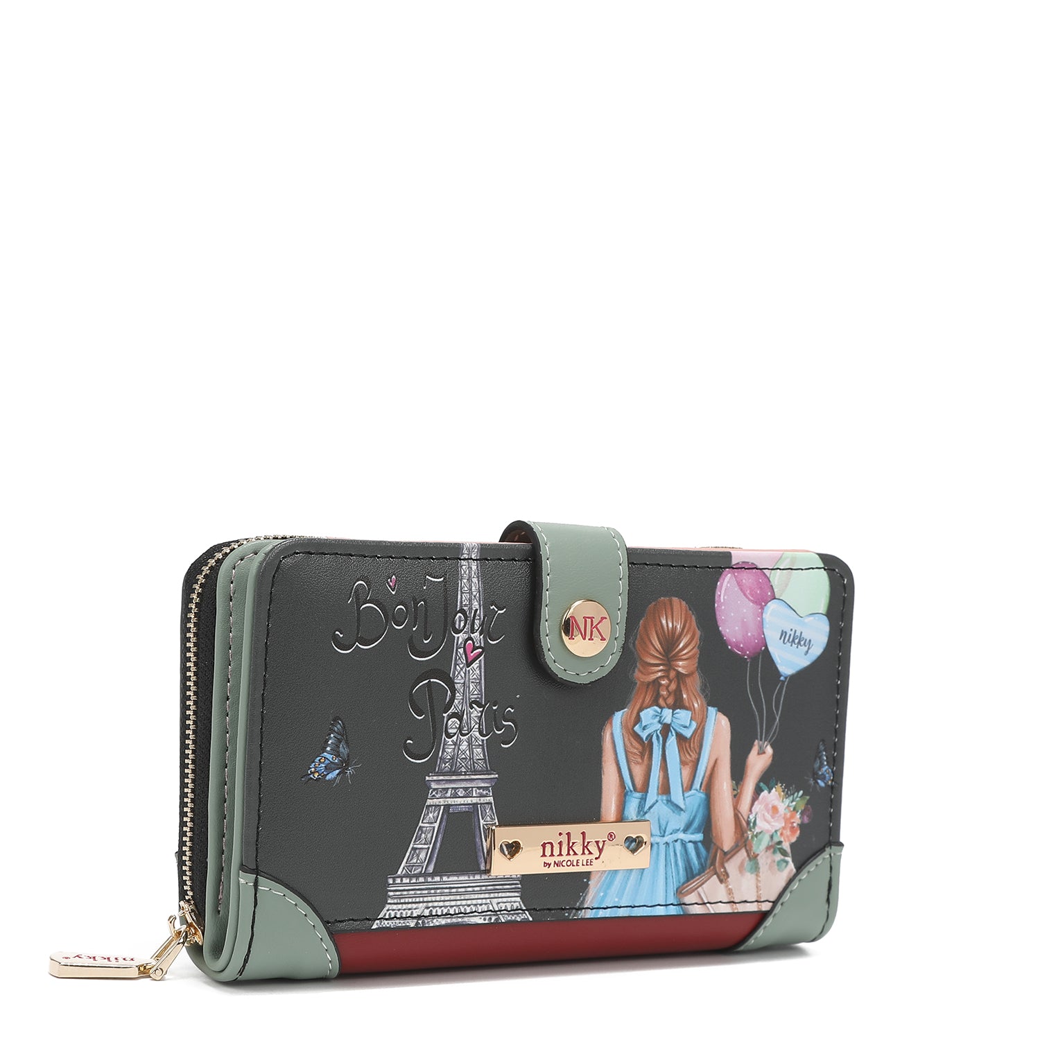 LARGE WALLET WITH DOUBLE CLOSURE PURSE <tc>NIKKY</tc>