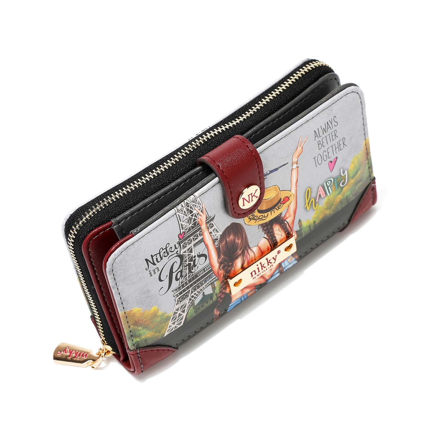 LARGE WALLET WITH DOUBLE CLOSURE PURSE <tc>NIKKY</tc>