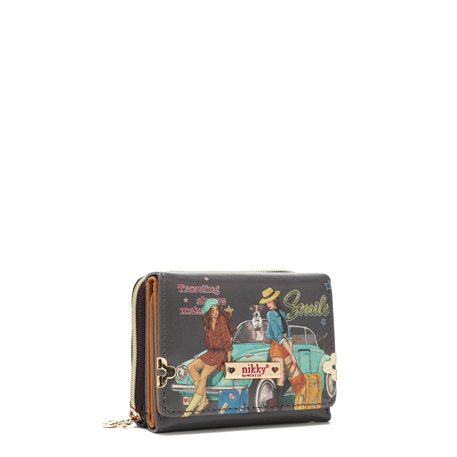 Portfolio with triple division + zipper purse