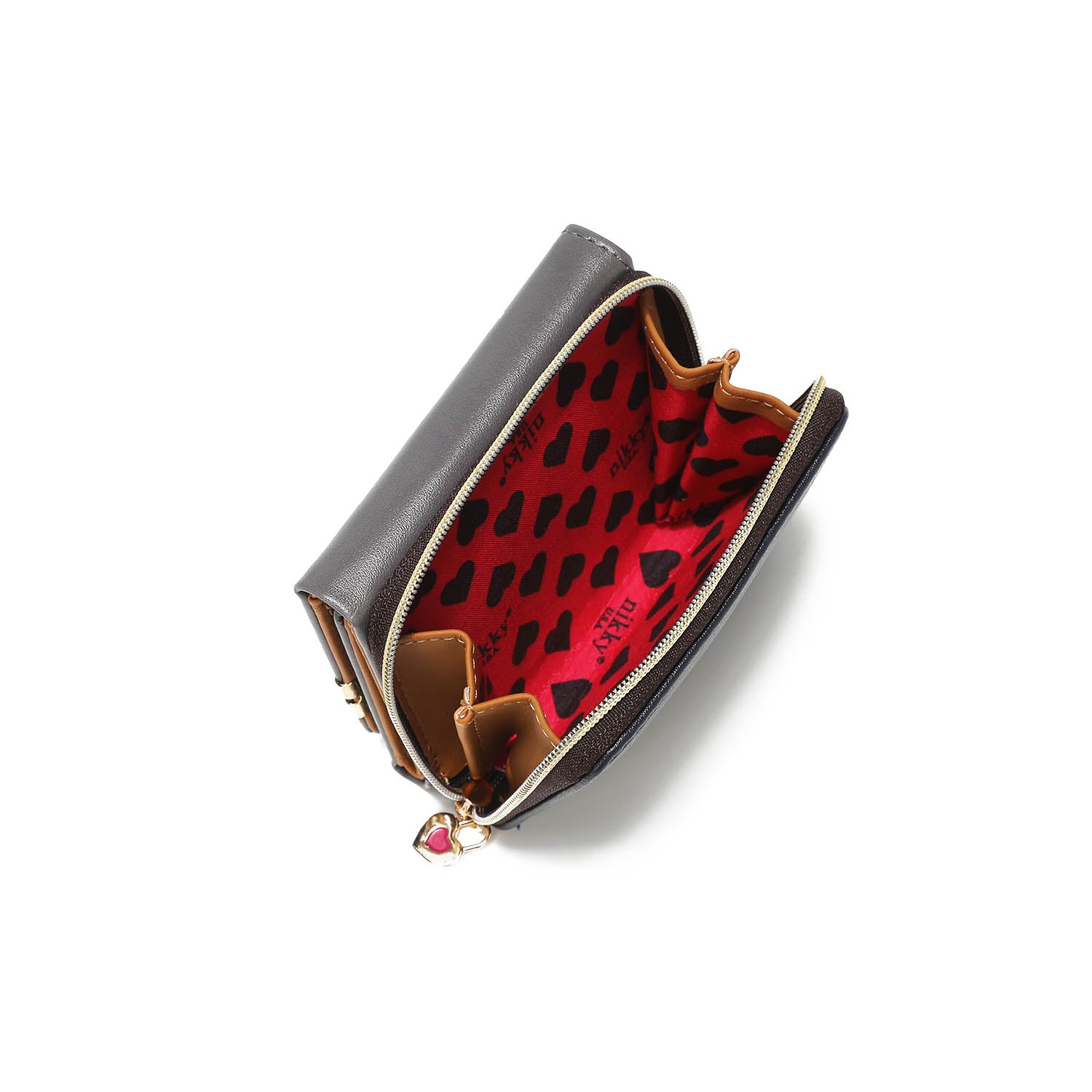 Portfolio with triple division + zipper purse